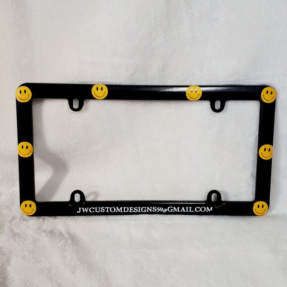 Happy Face License Plate Frame - Picture 1 of 3